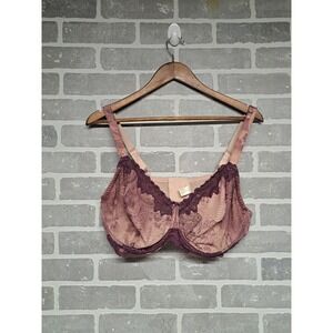 Avenue Body ‎ Womens Lace Lilac Burgandy T-Shirt Bra Size 44D